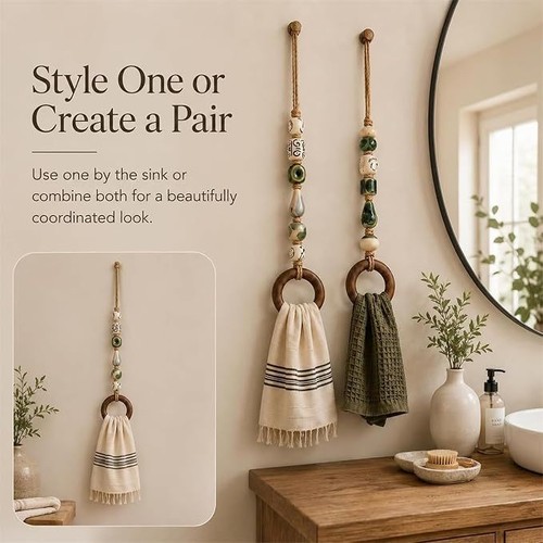 Decorative beaded towel - decorative, rack