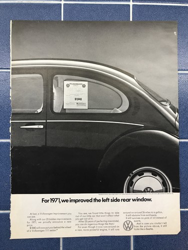 1971 volkswagen bug print - volkswagen,