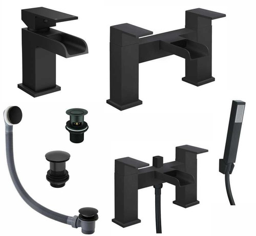 Waterfall bathroom taps matt - bathroom,