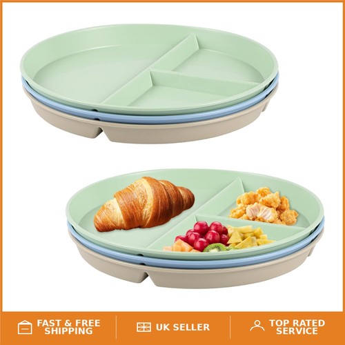 Colorful pack divided plates - colorful, 3