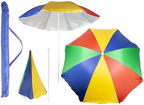Multi coloured beach parasol - multi-coloured,
