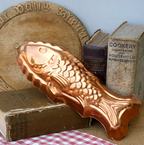 Copper fish jelly mould - fish,