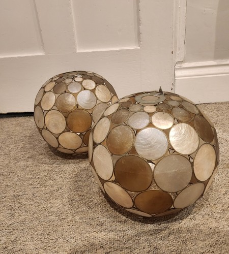 Vintage capiz shell globe - capiz,