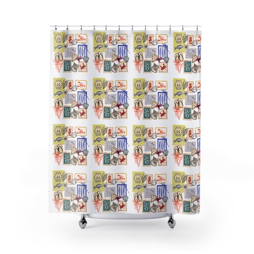 Shower curtains retro - shower,