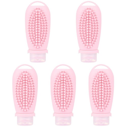 Pink silicone travel shampoo - pink,