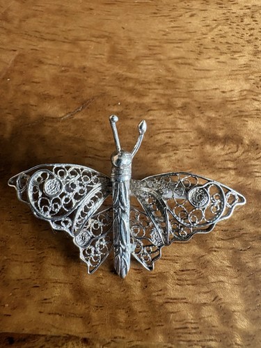 Vintage silver butterfly - vintage,