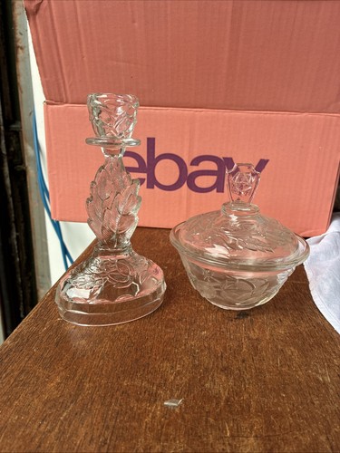Vintage glass rose lidded - vintage,