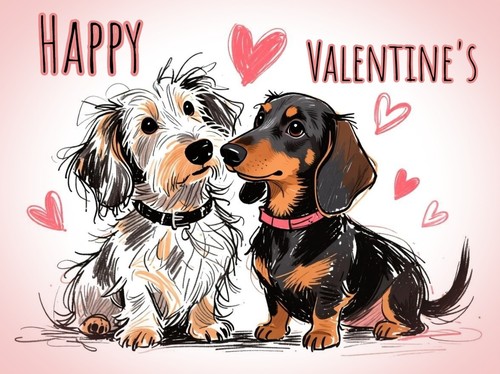 Sausage dogs valentine - dogs, valentine's