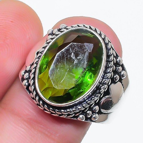 Green peridot gemstone - peridot, 925