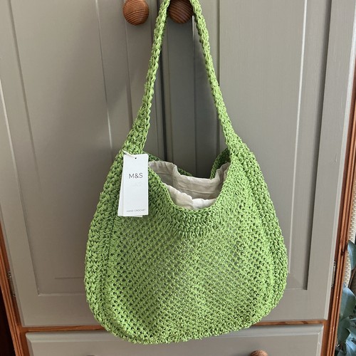 New green crochet woven - new,
