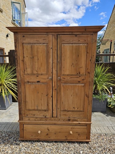 Antique pine wardrobe - pine,