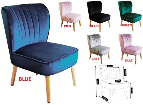 Diana velvet bedroom chair - velvet,