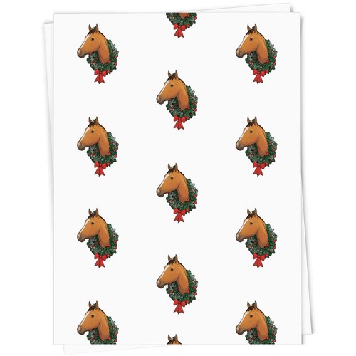 Horse with christmas wreath - with, wreath'