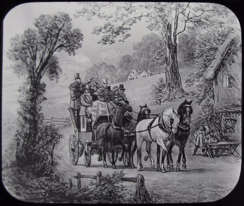 Glass magic lantern slide - magic,