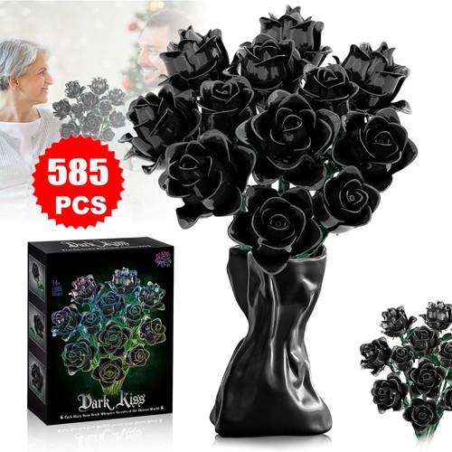 585 pcs black rose building - 585,