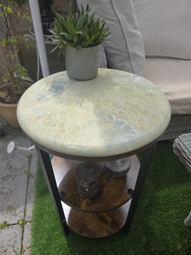 Green grey onyx side table - onyx, –