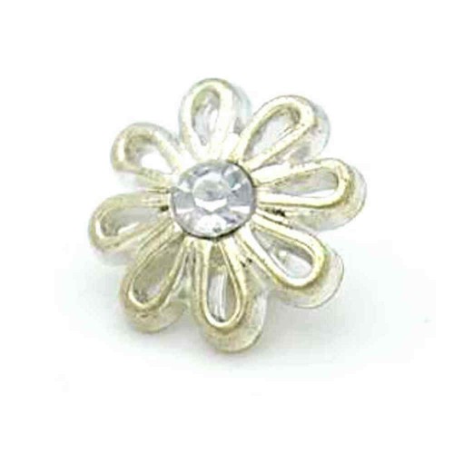 Silver rhinestone flower - rhinestone,