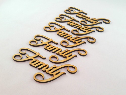 Family word cutout pack - family, mdf