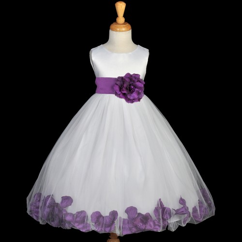 Ivory flower girl dress - flower, petals