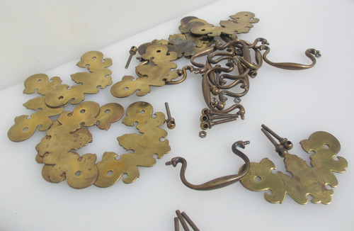 Victorian brass drawer drop - victorian,