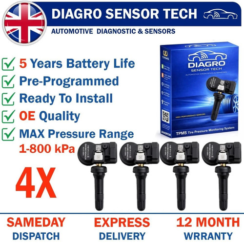 Pre programmed tpms sensor - 4x, pre-programmed