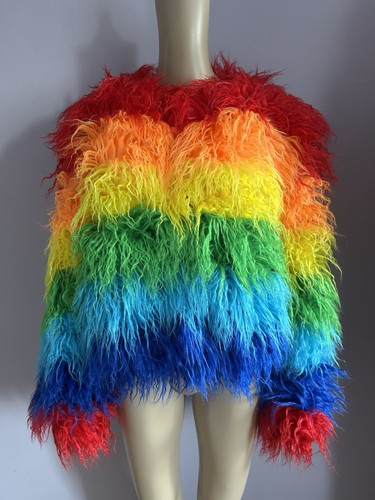 Rainbow stripe mongolian yeti - rainbow,