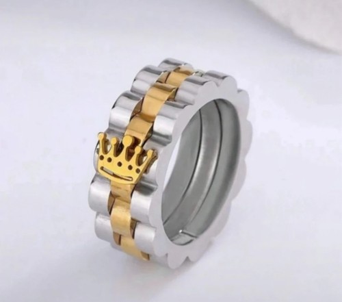Gold silver crown style ring - crown,