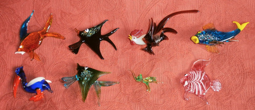 Eight vintage small murano - vintage,