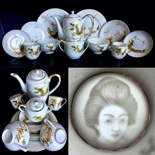 Japanese lithophane geisha - japanese,