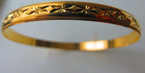 Gold solid slave - bangle, 6mm