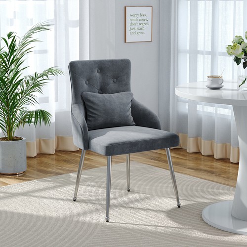Velvet tufted dining chair - velvet,
