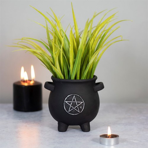 Pentagram cauldron plant pot - cauldron,