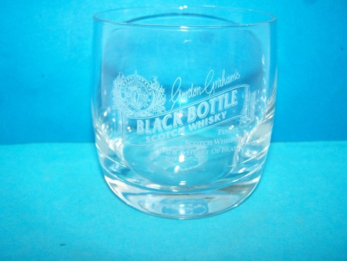 Black bottle whisky glass - black,