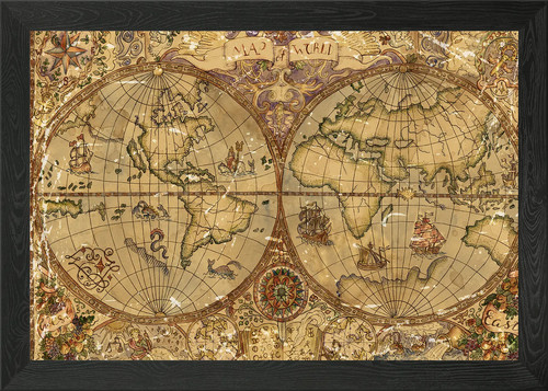Old map the - the, framed