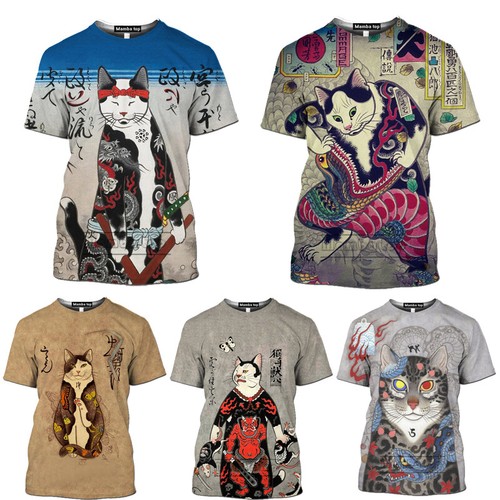 Samurai tattoo cat animal - cat, 3d