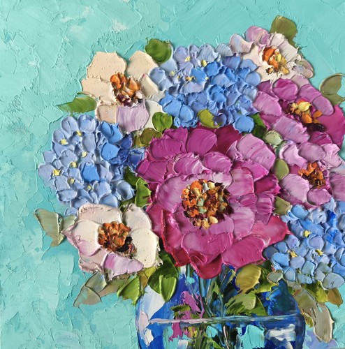 Flower original oil painting - original,