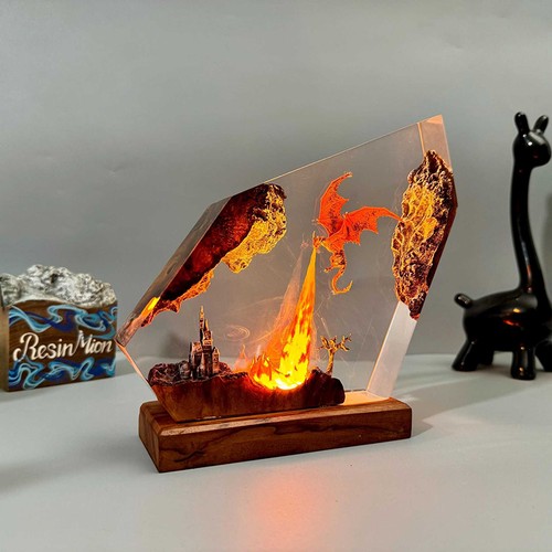 Handmade epoxy fire dragon - handmade,