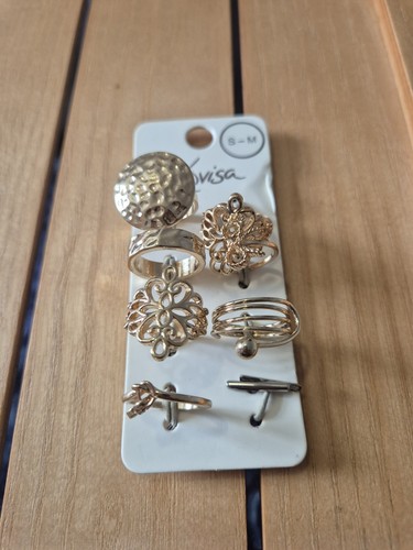 Lovisa gold tone ring bundle - gold,
