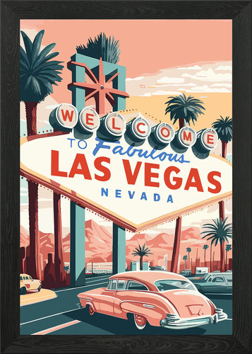 Las vegas welcome sign framed - sign,