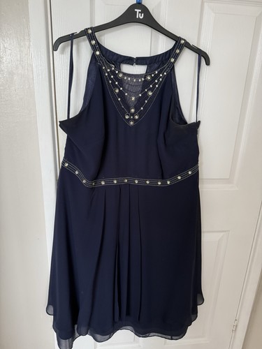 Monsoon navy line midi - navy, a-line