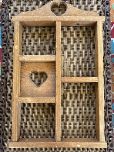 Vtg large wood wall shelf - vtg,