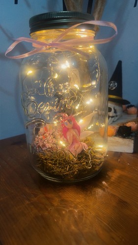 Cute pink fairy jar with - cute,