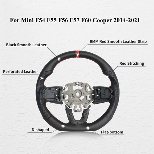 Flat bottom leather steering - flat,