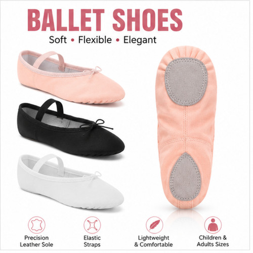 Ballet shoes pink leather - pink,