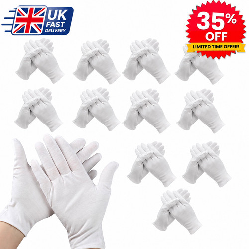 Pcs white cotton gloves - 24,