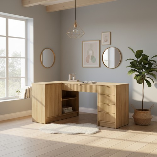Corner desk grooved - corner,