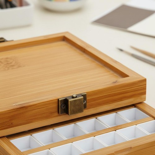 Wooden watercolor palette box - wooden,