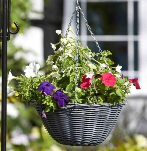Hanging basket rattan - 14'',