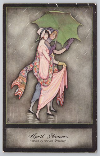 April showers art deco ladies - showers,