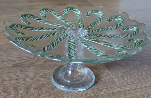 Green candy cane cake stand - green,